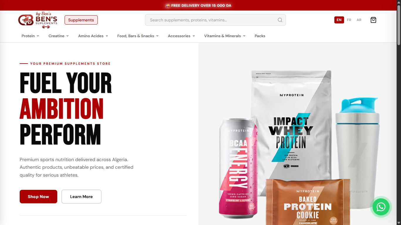 E-Commerce Supplements Store